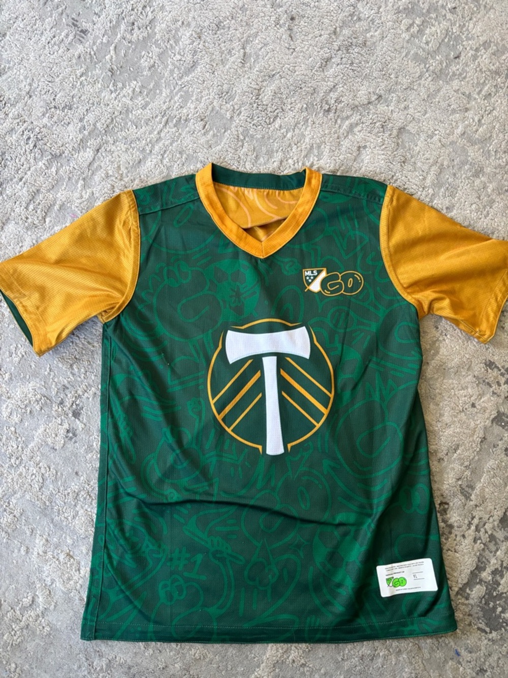 Portland Timbers Green & Yellow Soccer Jersey with Axe Crest reversible